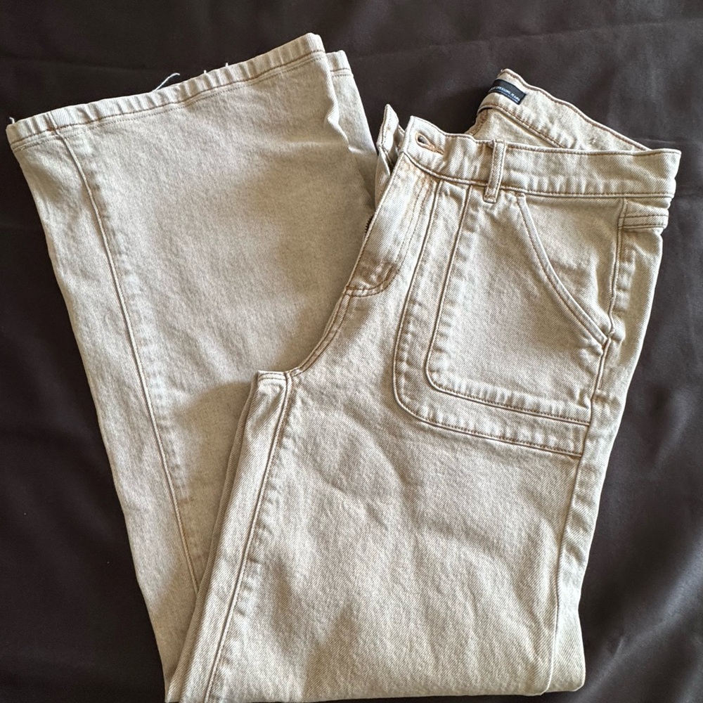Women's Beige Flare Jeans